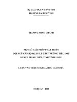 Một số giải pháp phát triển đội ngũ cán bộ quản lý các trường tiểu học huyện mang thít, tỉnh vĩnh long