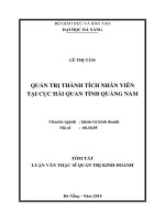 Quản trị thành tích nhân viên tại cục Hải quan Tỉnh Quảng Nam