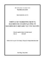 Chiến lược marketing dịch vụ bảo hiểm xe cơ giới tại công ty bảo hiểm bưu diện khu vực Tây Nguyên