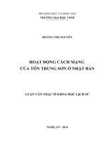 Hoạt động cách mạng của tôn trung sơn ở nhật bản