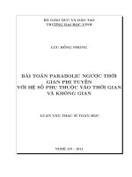 Bài toán parabolic ngược thời gian phi tuyến với hệ số phụ thuộc vào thời gian và không gian