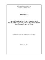 Một số giải pháp nâng cao hiệu quả đầu tư cho giáo dục trung học phổ thông ở thành phố hồ chí minh