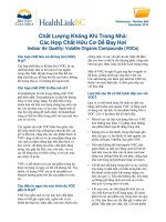 Phẩm Chất Không Khí Trong Nhà Các Hợp Chất Hữu Cơ Dễ Bốc Hơi