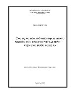 Ứng dụng hóa mô miễn dịch trong nghiên cứu ung thư vú tại bệnh viện ung bướu nghệ an