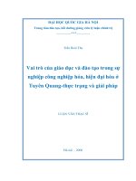 Vai trò của giáo dục và đào tạo trong sự nghiệp công nghiệp hóa, hiện đại hóa ở Tuyên Quang - thực trạng và giải pháp