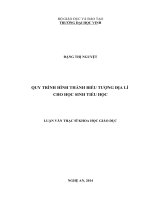 Quy trình hình thành biểu tượng địa lí cho học sinh tiểu học