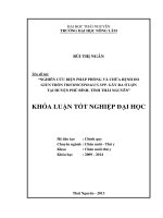 Nghiên cứu biện pháp phòng và chữa bệnh do giun tròn Trichocephalus spp. gây ra ở lợn tại huyện Phú Bình, tỉnh Thái Nguyên