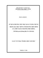 Sử dụng phương tiện trực quan tượng trưng trong dạy học những tình huống điển hình của môn toán ở trường phổ thông (thể hiện qua nội dung đại số và giải tích)
