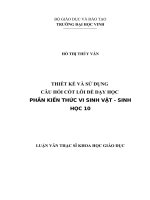 Thiết kế và sử dụng câu hỏi cốt lõi để dạy học phần kiến thức vi sinh vật   sinh học 10