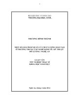 Một số giải pháp quản lý chất lượng đào tạo ở trường trung cấp nghề kinh tế kỹ thuật đô lương, nghệ an
