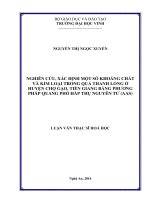Nghiên cứu, xác định một số khoáng chất và kim loại trong quả thanh long ở huyện chợ gạo, tiền giang bằng phương pháp quang phổ hấp thụ nguyên tử (AAS)