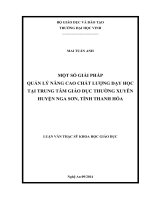 Một số giải pháp quản lý nâng cao chất lượng dạy học tại trung tâm giáo dục thường xuyên huyện nga sơn, tỉnh thanh hóa