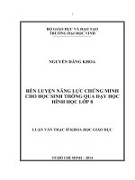 Rèn luyện năng lực chứng minh cho học sinh thông qua dạy học hình học lớp 8