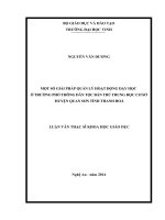 Một số giải pháp quản lý hoạt động dạy học ở trường phổ thông dân tộc bán trú trung học cơ sở huyện quan sơn tỉnh thanh hóa