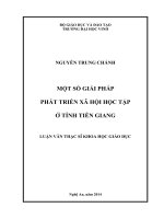 Một số giải pháp phát triển xã hội học tập ở tỉnh tiền giang