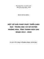 Một số giải pháp phát triển giáo dục trung học cơ sở huyện hoằng hóa, tỉnh thanh hóa giai đoạn 2013   2020