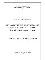 Một số giải pháp xây dựng văn hóa nhà trường cao đẳng nghề hàng hải thành phố hồ chí minh