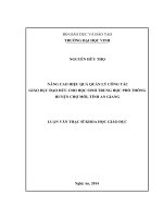 Nâng cao hiệu quả quản lý công tác giáo dục đạo đức cho học sinh trung học phổ thông huyện chợ mới, tỉnh an giang