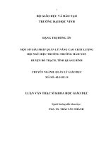 Một số giải pháp quản lí nâng cao chất lượng đội ngũ hiệu trưởng trường mầm non huyện bố trạch, tỉnh quảng bình