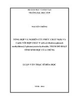 Tổng hợp và nghiên cứu phức chất ni (II) và cu (II) với hợp chất n (e) (2 hydroxyphenyl) methylidene 2 phenoxyaceto hydrazide, thăm dò hoạt tính sinh học của chúng