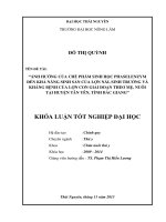 Ảnh hưởng của chế phẩm sinh học Pharselenzym đến khả năng sinh sản của lợn nái, sinh trưởng và kháng bệnh của lợn con giai đoạn theo mẹ, nuôi tại huyện Tân Yên, tỉnh Bắc Giang