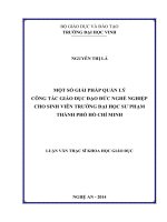 Một số giải pháp quản lý công tác giáo dục đạo đức nghề nghiệp cho sinh viên trường đại học sư phạm thành phố hồ chí minh