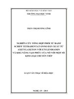 Nghiên cứu tổng hợp phối tử bazơ schiff tetradentat onno dẫn xuất từ axetylaxeton với etylendiamin và khả năng tạo phức của nó với một số kim loại chuyển tiếp