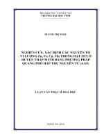 Nghiên cứu, xác định các nguyên tố vi lượng zn, fe, cu, mn trong hạt sen ở huyện tháp mười, tỉnh đồng tháp bằng phương pháp quang phổ hấp thụ nguyên tử