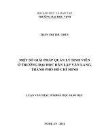 Một số giải pháp quản lý sinh viên ở trường đại học dân lập văn lang, thành phố hồ chí minh