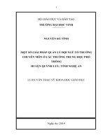 Một số giải pháp quản lý đội ngũ tổ trưởng chuyên môn ở các trường trung học phổ thông huyện quỳnh lưu, tỉnh nghệ an