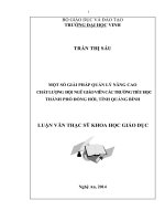 Một số giải pháp quản lý nâng cao chất lượng đội ngũ giáo viên các trường tiểu học thành phố đồng hới, tỉnh quảng bình