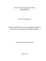 Some suggestions to teach grammar lesons in english 11 at pham hong thai high school