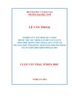 Nghiên cứu xác định dư lượng thuốc trừ sâu nhóm lân hữu cơ và cúc tổng hợp trong một số rau quả tươi tại tp cao lãnh, tỉnh đồng tháp bằng phương pháp sắc ký khí ghép khối phổ (GC MS)