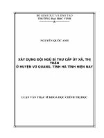 Xây dựng đội ngũ bí thư cấp ủy xã, thị trấn huyện vũ quang, tỉnh hà tĩnh hiện nay