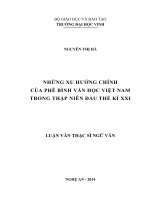 Những xu hướng chính của phê bình văn học việt nam trong thập niên đầu thế kỉ XXI