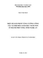 Một số giải pháp tăng cường công tác xã hội hóa giáo dục mầm non ở thành phố vinh , tỉnh nghệ an