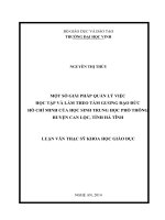 Một số giải pháp quản lý việc học tập và làm theo tấm gương đạo đức hồ chí minh của học sinh trung học phổ thông huyện can lộc, tỉnh hà tĩnh