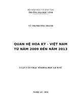 Quan hệ hoa kỳvà việt nam từ năm 2009 đến năm 2013