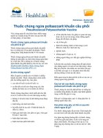 Thuốc chủng ngừa polisaccarit khuẩn cầu phổi - Pneumococcal Polysaccharide Vaccine