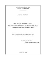 Một số giải pháp phát triển đội ngũ giáo viên nữ ở các trường tiểu học huyện hương khê, tỉnh hà tĩnh