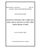 Đánh giá tính khả thi và hiệu quả phẫu thuật nội soi cắt thùy phổi trong bệnh lý phổi (FULL TEXT)