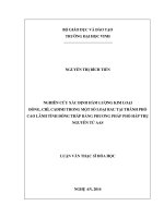 Nghiên cứu xác định hàm lượng kim loại đồng, chì, cadimi trong một số loại rau tại thành phố cao lãnh tỉnh đồng tháp bằng phương pháp phổ hấp thụ nguyên tử AAS