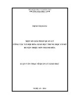 Một số giải pháp quản lý công tác xấ hội hóa giáo dục trung học cơ sở huyện triệu sơn thanh hóa