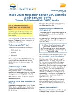 Thuốc Chủng Ngừa Sài Uốn Ván, Bạch Hầu và Sốt Tê Liệt (Td-IPV)