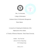 A research on Evaluating the Satisfaction of the Deployment of the website of Faculty of Distance Education  Hanoi Open University