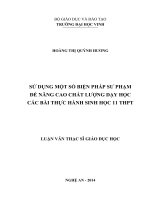 Sử dụng một số biện pháp sư phạm để nâng cao chất lượng dạy học các bài thực hành sinh học 11 THPT
