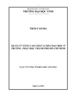 Quản lý nâng cao chất lượng dạy học ở trường phật học thành phố hồ chí minh