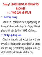 CHƯƠNG 7 ỨNG DỤNG MATLAB ĐỂ PHÂN TÍCH MẠCH ĐIỆN