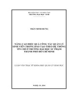 Nâng cao hiệu quả công tác quản lý sinh viên trong đào tạo theo hệ thống tín chỉ ở trường đại học sư phạm thành phố hồ chí minh