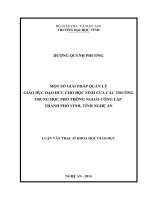 Một số giải pháp quản lý giáo dục đạo đức cho học sinh của các trường trung học phổ thông ngoài công lập thành phố vinh, tỉnh nghệ an